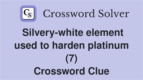 silvery-white element crossword|Silvery White Element Crossword Clue, Puzzle and Solver.